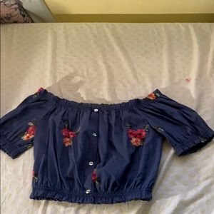 Off the shoulder crop top